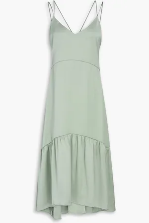 Claudie Pierlot Roya satin midi dress - Green - FR 40