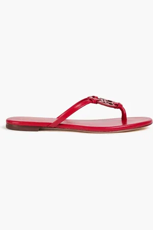 Tory Burch Miller embellished leather sandals - Red - US 5