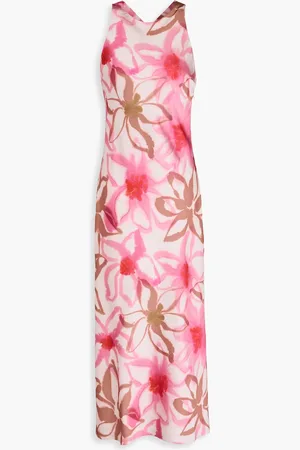 Claudie Pierlot Floral-print satin midi dress - - FR 38