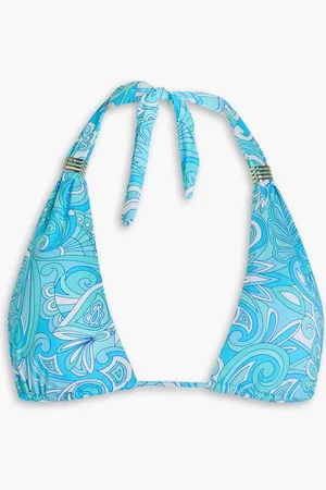 Melissa Odabash Grenada printed triangle bikini top - Blue - IT 42