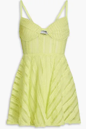 CHARO RUIZ IBIZA Limmey cutout stretch-lace mini dress - Green - L