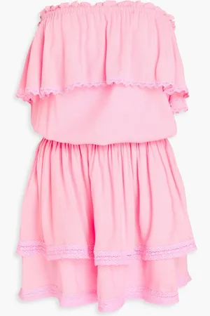 Melissa Odabash Salma strapless tiered woven mini dress - Pink - L