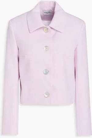 Claudie Pierlot Prince of Wales checked bouclé-tweed jacket - Purple - FR 34