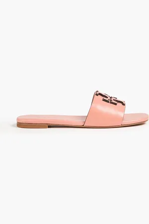Tory Burch Ines embellished leather slides - Orange - US 6.5