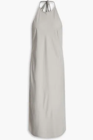 James Perse Woven halterneck midi dress - Gray - 1