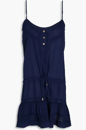 Melissa Odabash Kelly cotton-gauze mini dress - Blue - L