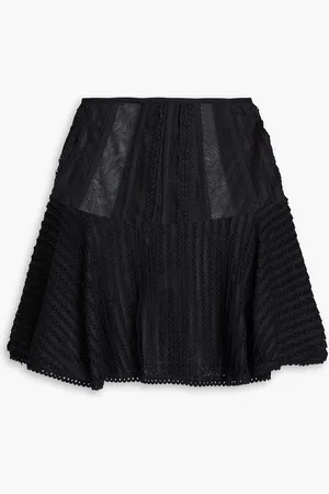 CHARO RUIZ IBIZA Hamaty tulle-trimmed lace mini skirt - - M