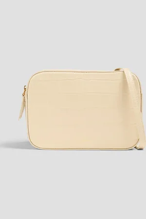 Mansur Gavriel Croc-effect leather cross-body bag - White - OneSize