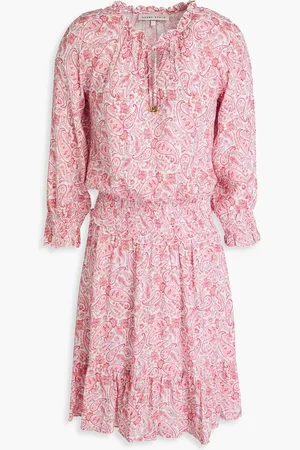 Heidi Klein Ruffled paisley-print woven mini dress - Pink - M