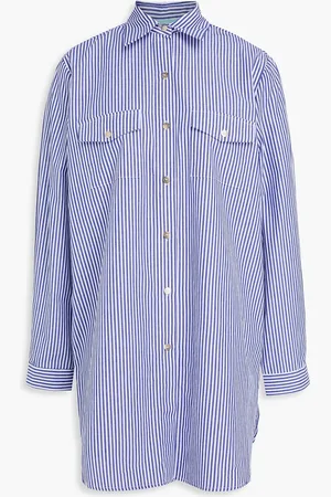 Melissa Odabash Francescah striped cotton-poplin shirt - - L