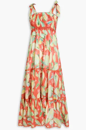 CHARO RUIZ IBIZA Virgo tiered printed cotton-blend voile midi dress - - S