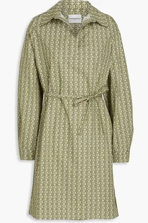 Claudie Pierlot Printed cotton-poplin mini dress - Green - FR 36