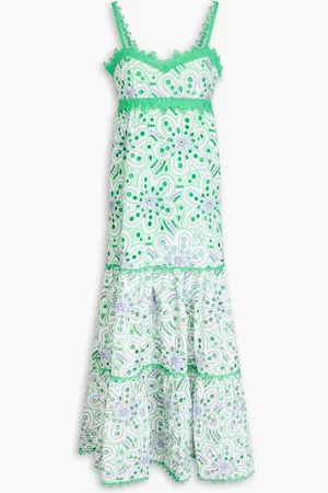 CHARO RUIZ IBIZA Andromeda broderie anglaise cotton-blend maxi dress - Purple - XS