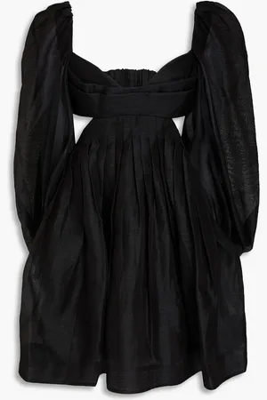 ZIMMERMANN Harmony cutout linen and silk-blend mini dress - - 2