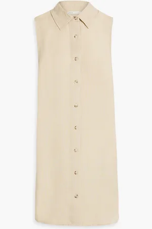 ONIA Linen and Lyocell-blend mini shirtdress - Neutral - L