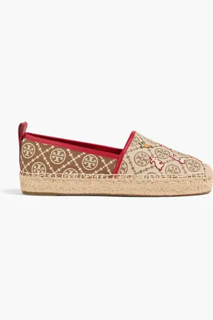 Tory Burch Logo-print jacquard espadrilles - Neutral - US 6.5