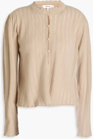 Frame Pointelle-knit cashmere cardigan - Neutral - XS