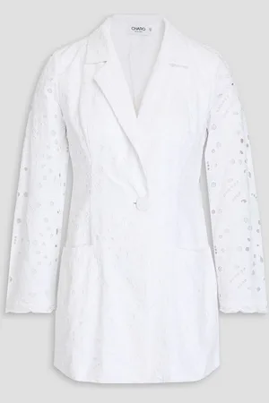 CHARO RUIZ IBIZA Kora broderie anglaise cotton-blend blazer - - XS