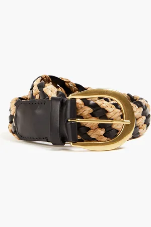 ZIMMERMANN Woven leather and raffia belt - - XS/S