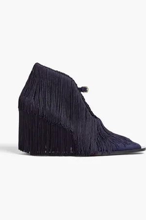 ZIMMERMANN Fringed suede ankle boots - Blue - EU 36