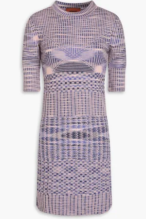 Missoni Marled jacquard-knit wool mini dress - Purple - IT 38