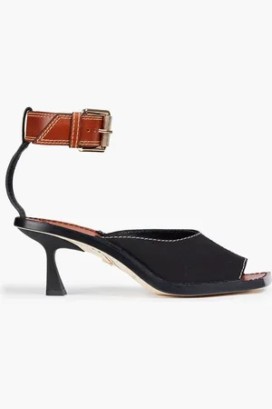 ZIMMERMANN Leather-trimmed canvas sandals - - EU 37