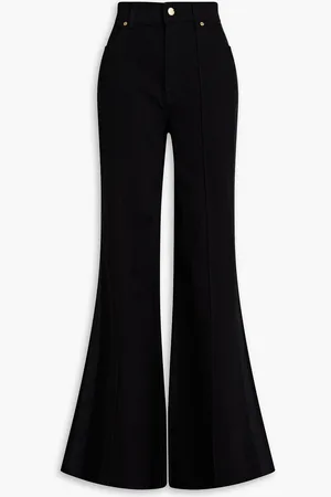 ZIMMERMANN Satin-trimmed high-rise flared jeans - - 32
