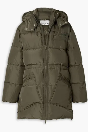 Ganni Oversized quilted shell jacket - Green - S/M