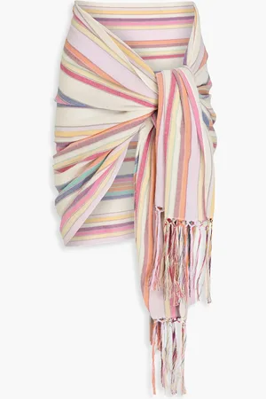 ZIMMERMANN Fringed striped cotton scarf - - ONESIZE
