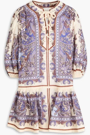 ZIMMERMANN Paisley-print linen mini dress - - 3