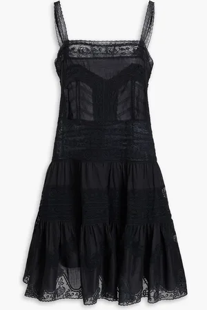 ZIMMERMANN Crocheted lace-paneled cotton-voile mini dress - - 1