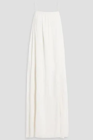 Solid The Sarai crepe de chine maxi slip dress - White - L