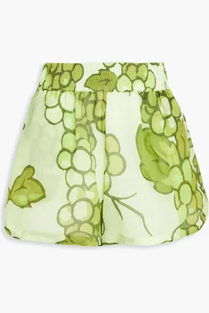 Etro Floral-print ramie shorts - Green - IT 38