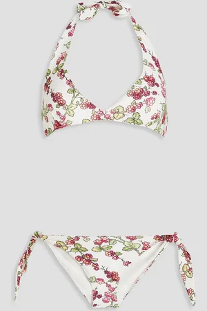 Etro Floral-print triangle bikini - - XS