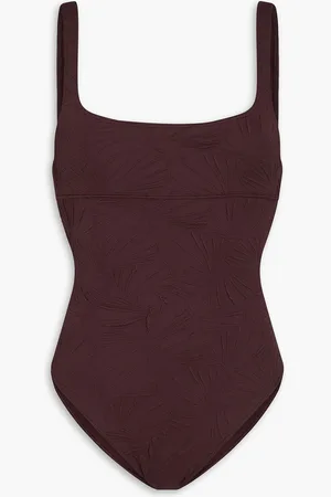 Loulou Studio Apollo stretch-jacquard swimsuit - Burgundy - M