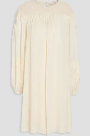 See by Chloé Corded lace-paneled georgette mini dress - White - FR 38