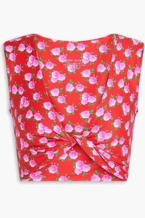 MAGDA BUTRYM Twisted floral-print bikini top - - FR 34