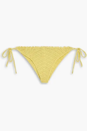 GENTRYPORTOFINO Crochet-knit bikini briefs - Yellow - IT 40