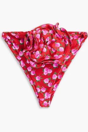 MAGDA BUTRYM Floral-appliquéd printed bikini briefs - - FR 36