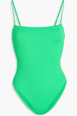 Melissa Odabash Palma stretch-seersucker swimsuit - Green - IT 40