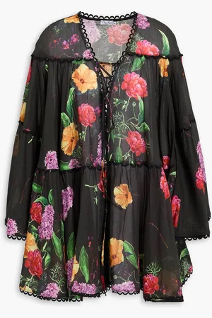 CHARO RUIZ IBIZA Ivet floral-print cotton-blend voile kaftan - - S