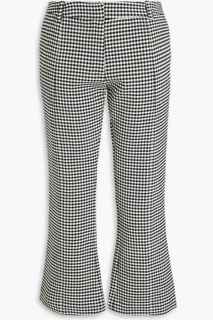 Marni Gingham wool-blend twill kick-flare pants - - IT 38