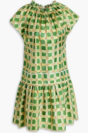 Marni Printed silk-twill mini dress - Green - IT 38