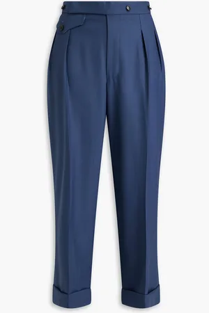 Victoria Beckham Cropped twill straight-leg pants - Blue - UK 12