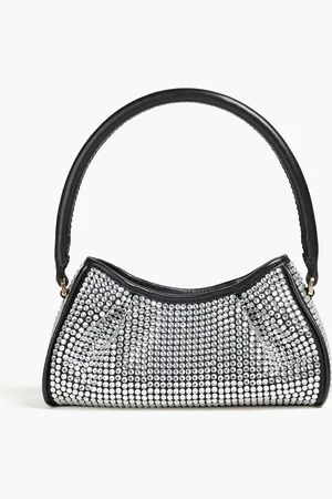 Elleme Dimple crystal-embellished leather shoulder bag - Metallic - OneSize