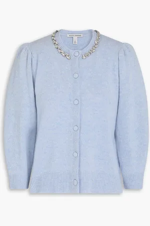AUTUMN CASHMERE Crystal-embellished cashmere cardigan - Blue - S