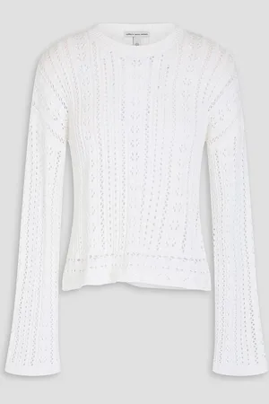 AUTUMN CASHMERE Pointelle-knit cotton sweater - - XS