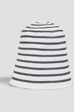 VIVETTA Striped faux raffia bucket hat - - M