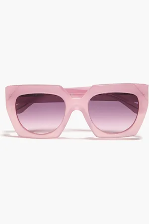 Ganni Square-frame acetate sunglasses - Purple - OneSize