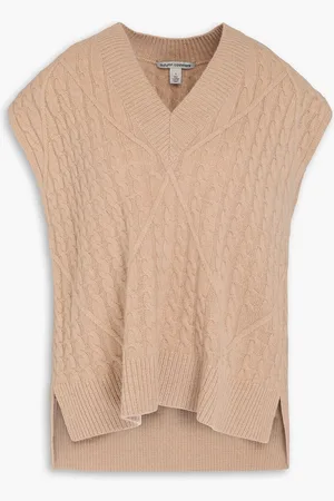 AUTUMN CASHMERE Cable-knit cashmere vest - Neutral - S